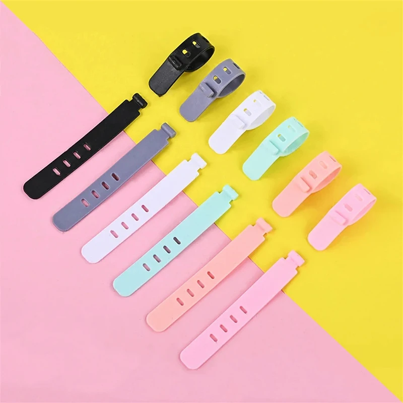

20/12/4PCS Silicone Cable Ties Reusable Wired Earphone Cable Hook Fastener USB Cable Organizer PC Cable Winder Finishing Buckle