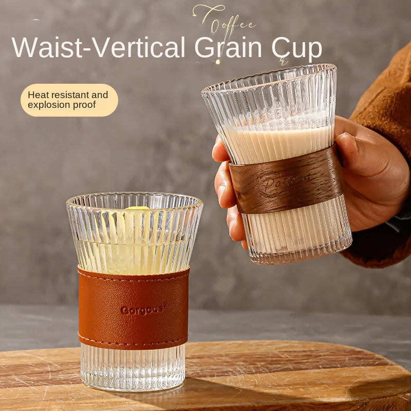 

1PC Japanese Style Glass Coffee Mug Walnut Cup Sleeve Glass Cup Glasses Coffeeware Tea Mugs Beer Mug Milk Cup Red wine glass