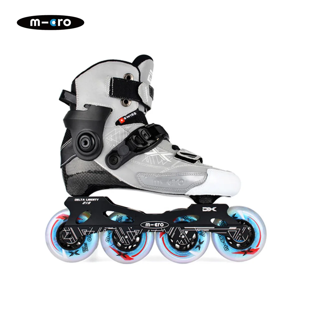 Micro DELTA LIBERTY,PROFESSIONAL Special Edition for Youth,64/68/72/76mm 84A ROUND, M-cro Adjustable Carbon Inline Skate Shoes