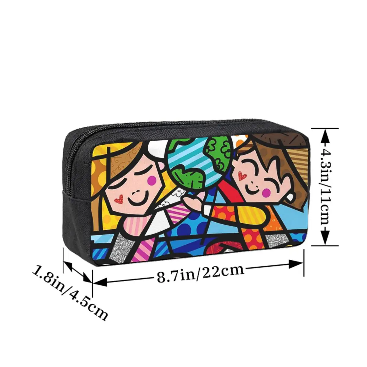 Estojos de Lápis Romero Britto para Estudantes, Caixa de Canetas Escolar, Bolsa de Lápis de Grande Capacidade, Estojo para Canetas