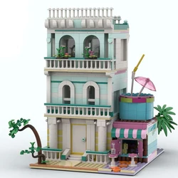 NEW 1025PCS City Hot Selling Street View Moc Modular beach house building DIY creative ideas Children Toy birthday Gift Blocks