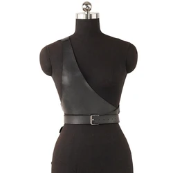 Women Corsets Wide Belt Gothic PU Leather Underbust Corset Crop Top Solid Color Adjustable Vest Waist Belt clothing Accessories