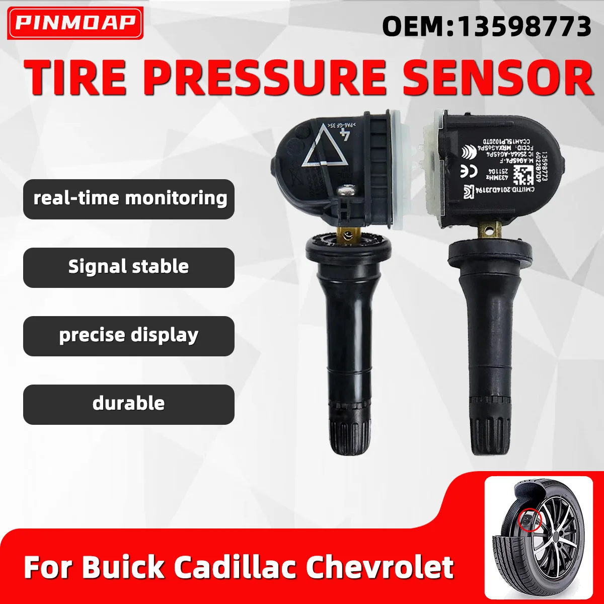 

PINMOAP автомобильный датчик контроля давления в шинах 13598773 для Cadillac CT6 SRX Chevrolet Malibu Opel Bolt Viva датчик шин