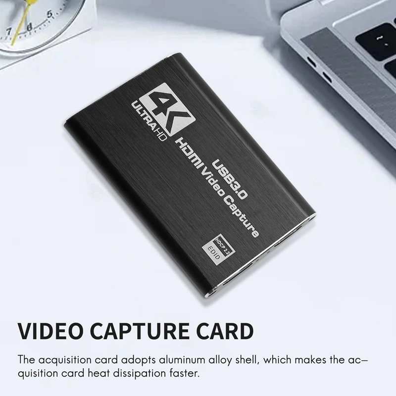 Audio Video Capture Card, 4K USB 3.0 Capture Adapter Video Converter For Gaming Streaming Live Broadcast Video Recording