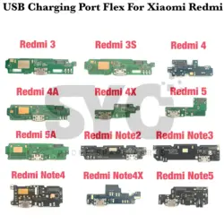 Placa de puerto de carga USB, conector de Cable flexible con micrófono para Xiaomi Redmi Note 2, 3, 4, 5 Plus Pro, 5A, 6 Pro, 4x, 4A, 6A