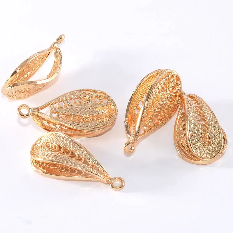 

(1634)6PCS 23x12MM 24K Champagne Gold Color Plated Brass Double Drop Feather Charms Pendants High Quality Diy Jewelry Accessorie