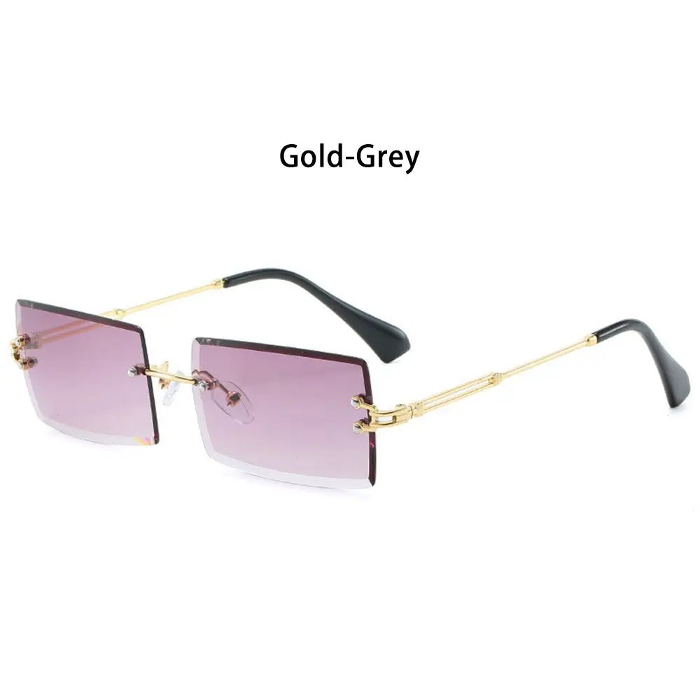 

Women and Men Summer Eyewear Rimless Square Sunglasses Fashion Sunglasses Shades Rectangle Sun Glasses