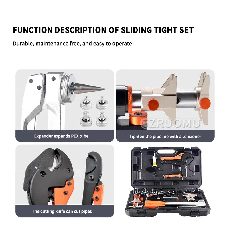 16-32 Flex Composite Pipe Pressing Tongs Expander Tool Set PEX-1632 Sliding Sleeve Tool With Durable Material For Efficient Pipe