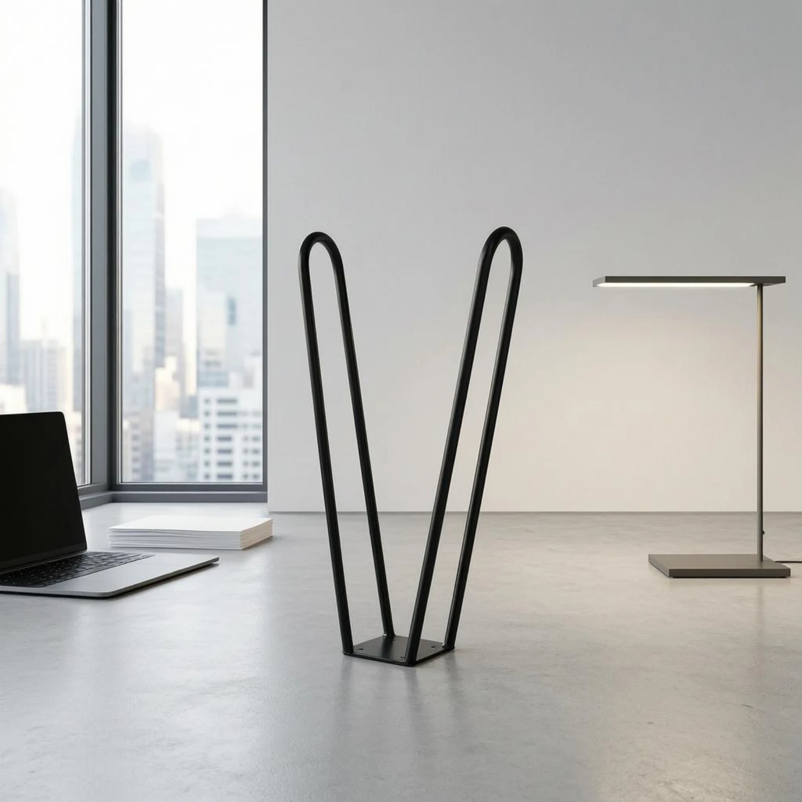 Hairpin Table Leg Bracket Predrilled Holes Wire Table Leg Bracket Hairpin Legs Rubber Feet Furniture Hardware U-Shaped