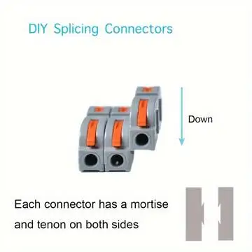 50pcs Compact Wire Connector Lever Connector Nut Electrical Connector for Any Circuit Inline Splice Terminal Block 28-12 AWG