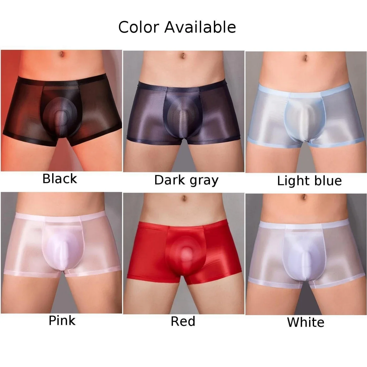 Sexy Men Glossy Elastic Briefs Ultra-Thin Panties Smooth Low Rise Bikini See Through Thongs Sissy Underwear For Hot Man