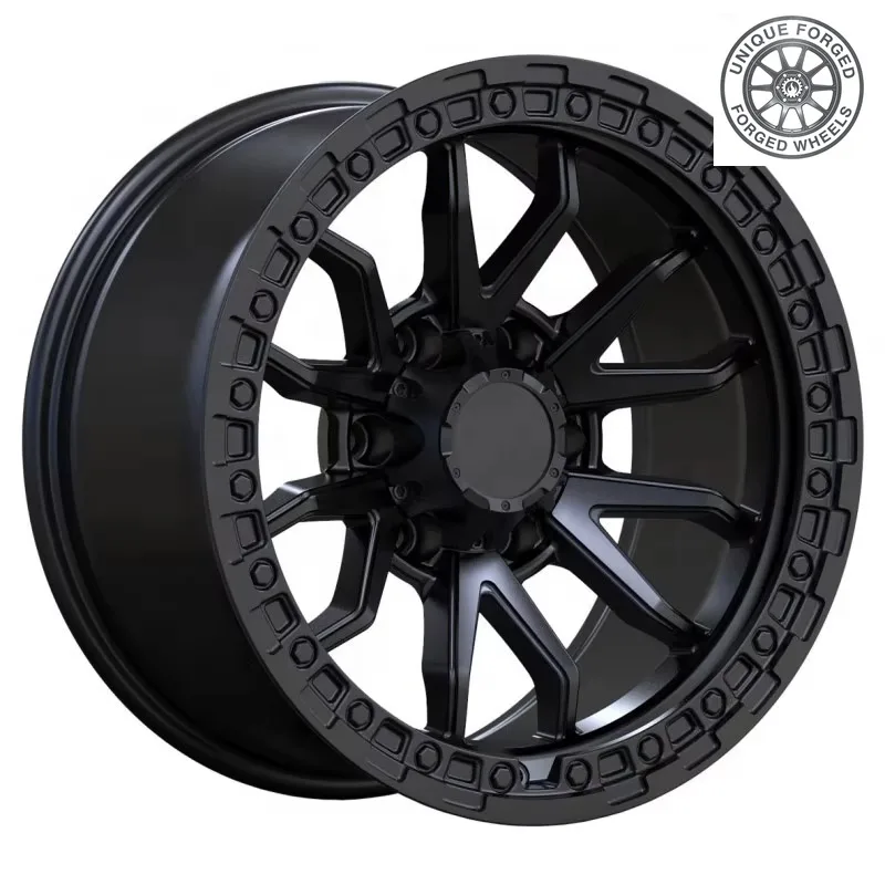 26 Style Two‑pcs Zero Offset Customized 17x9.0 Inch 6x139.7 PCD Monoblock Alloy Forged Wheels Red And Black Color