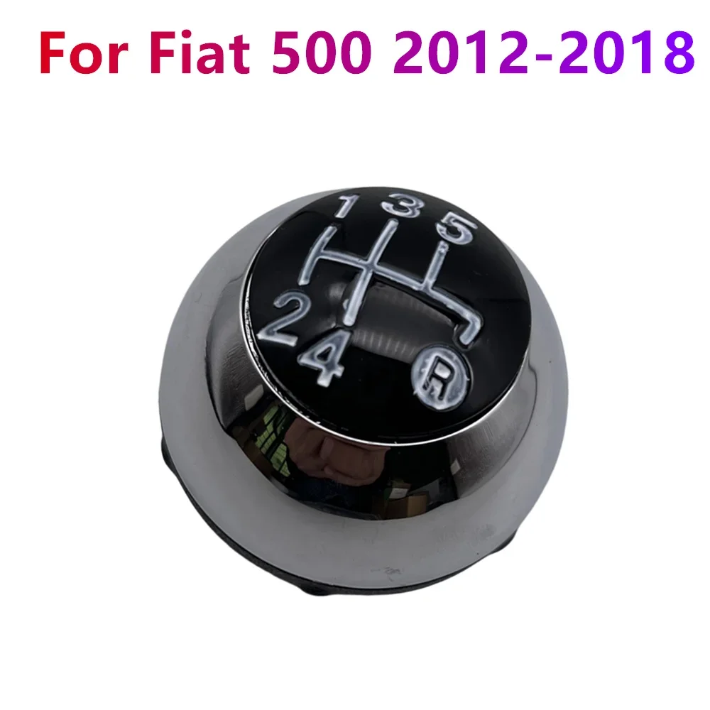 

For Fiat 500 2012-2018 Silver Chrome 55344048 Manual Gear Shift Knob Shift Transmission Lever Knob 5 Speed Car Accessories