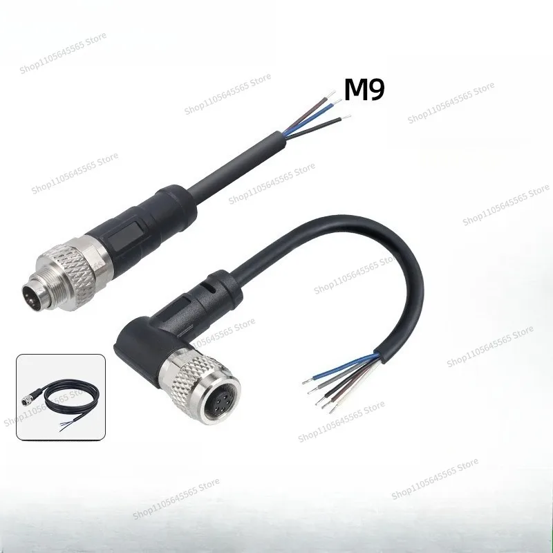 For M9 Connector Straight Right Corner Unshielded 2 3 4 5 6 7 8-pin Aviation Plug