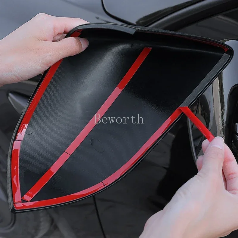 For Tesla Model 3 Highland 2024 Rear View Mirror Protective Cover Carbon Fiber ABS Rearviews Auto Parts New Model3 Accessories