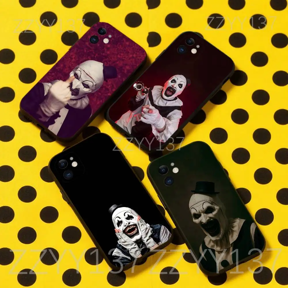 

Horror T-Terrifier Movie 3 Phone Case For iPhone 17,16,15,14,13,12,11,Pro,Max,Plus,Air,X,XS,XR,SE,8,7,Mini,Soft Black Funda
