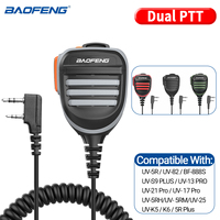 Baofeng BF-780 Dual PTT Remote Shoulder Walkie Talkie Speaker Microphone Mic For UV-5R BF-888S 5RH 21 PRO Quansheng UV-K5 UV-K6