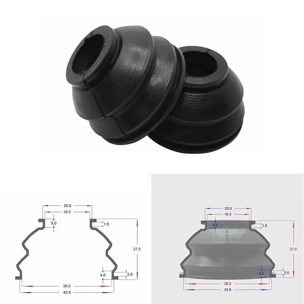 2pcs Rubber Track Tie Rod End Ball Joint Dust Boot Dust Cover Boot Ball Joint Boot Car Suspension Steering Ball Joint Accessorie