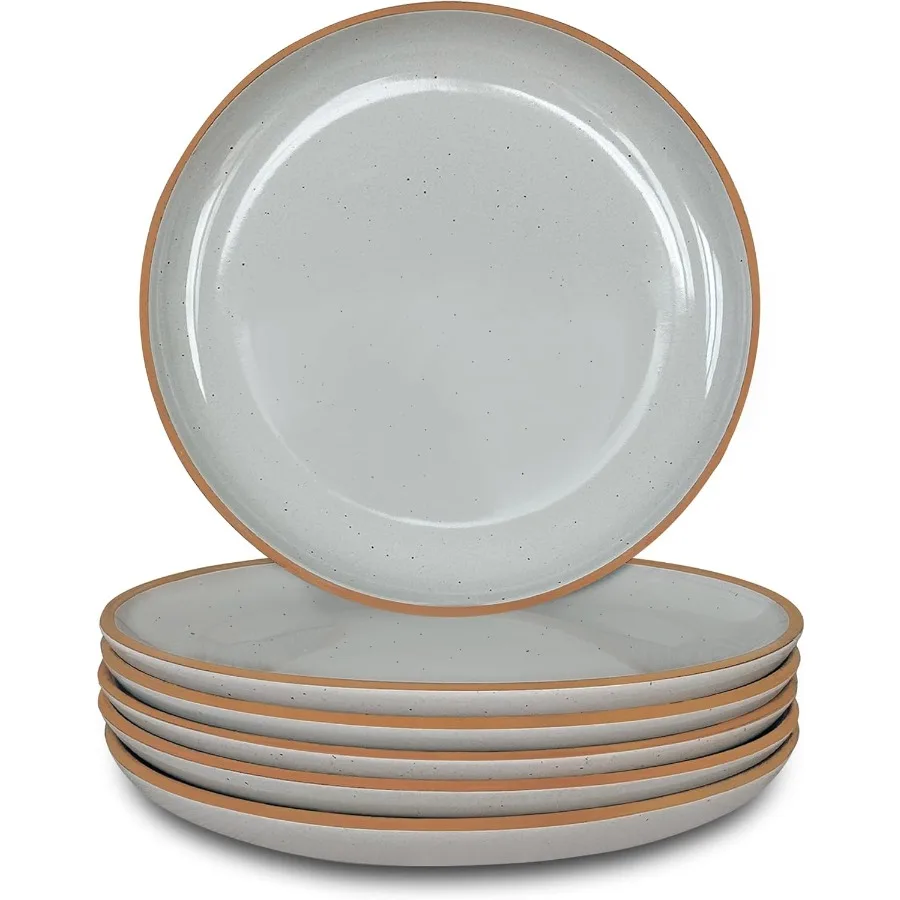 

Ceramic Plates Set 7.8 in Set of 6 Ideal for Dessert Salad Appetizer and Small Dinner Serving Microwave Oven and Dishwasher Saf