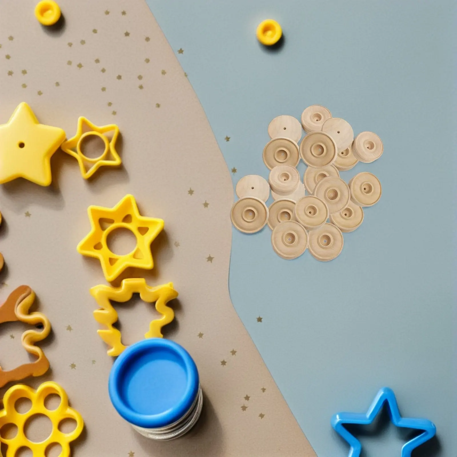 30Pcs Premium Wooden Round Wheels Loose Craft Components for Handmade Models DIY Art Projects Creative Development
