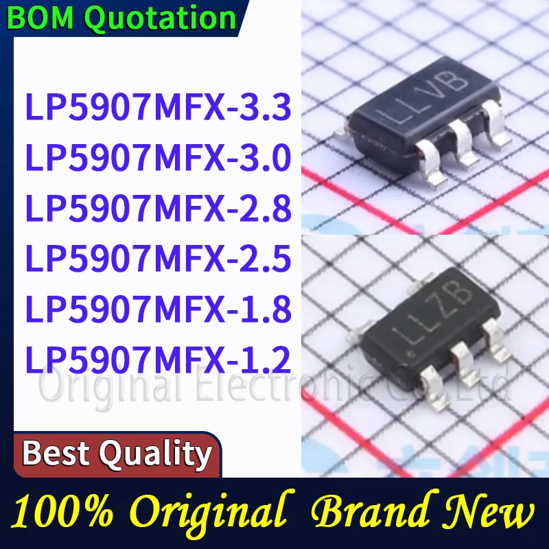5pcs/lot LP5907MFX-3.3 LP5907MFX-3.0 LP5907MFX-2.8 LP5907MFX-2.5 LP5907MFX-1.8 LP5907MFX-1.2 In stock Original High quality