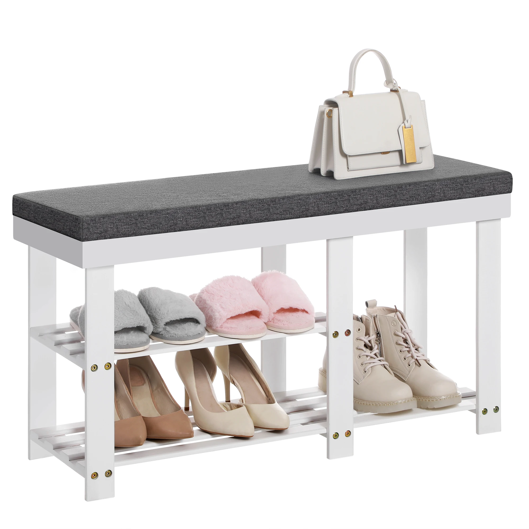 

Bamboo Bench with Cushion Bamboo Entrance Passage Shoe Rack in China