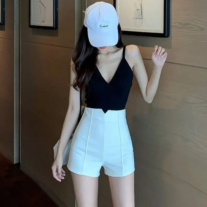 Anzug mit Frau kurze Hosen Booty Skinny Shorts für Frauen hohe Taille eng koreanischen Stil Harajuku Mode japanische 2000er Jorts XL