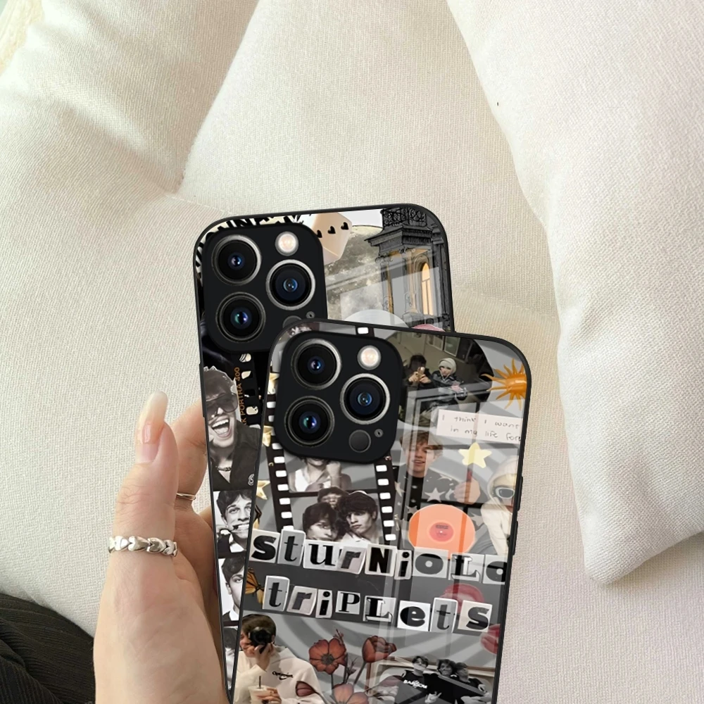 Sturniolo Triplets Phone Case for iPhone 15 Pro Max14 Pro 12 11 13 Mini X XR XS 8 7 Plus SE Tempered glass Back Cover image 2