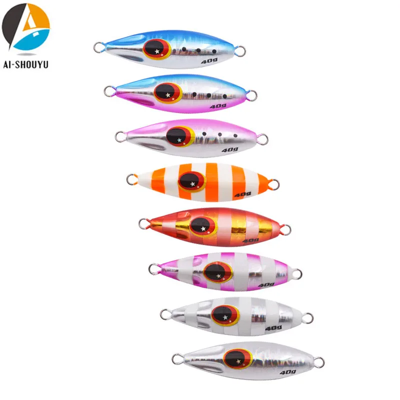 

AI-SHOUYU 1pcs High Quality Metal Jigging Spoon 30g-120g Artificial Bait Hard Lead Fish Fishing Lures