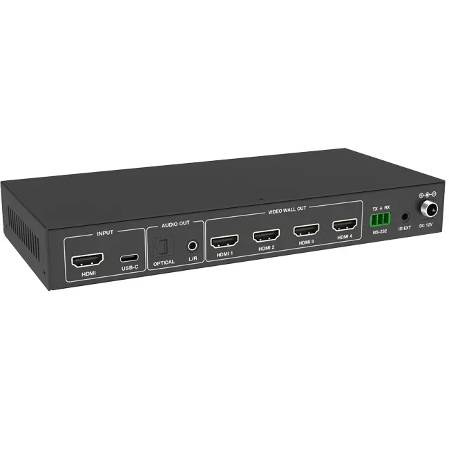 2026 18Gbps 1x4 HDMI  Splitter Video Wall Controller 1 HDMI Source to 4 TVs 4K 60Hz Multi-Mode 2x2 Video Wall Controller
