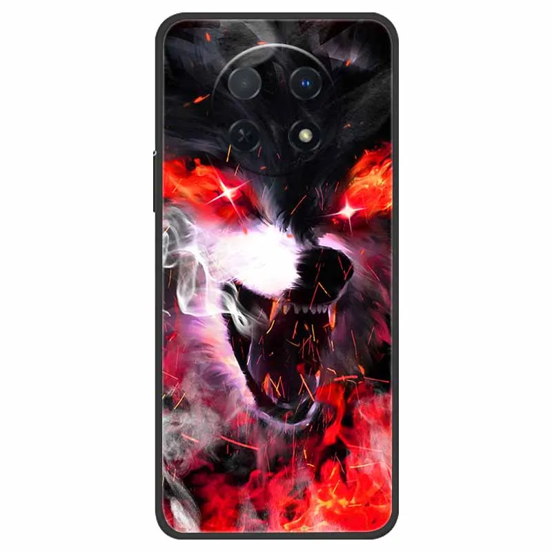 For Huawei nova Y91 Case novaY91 Wolf Lion Cartoon TPU Bumper Back Cover for Huawei nova Y91 Protect Coque Y 91 STG-LX1 STG-LX2