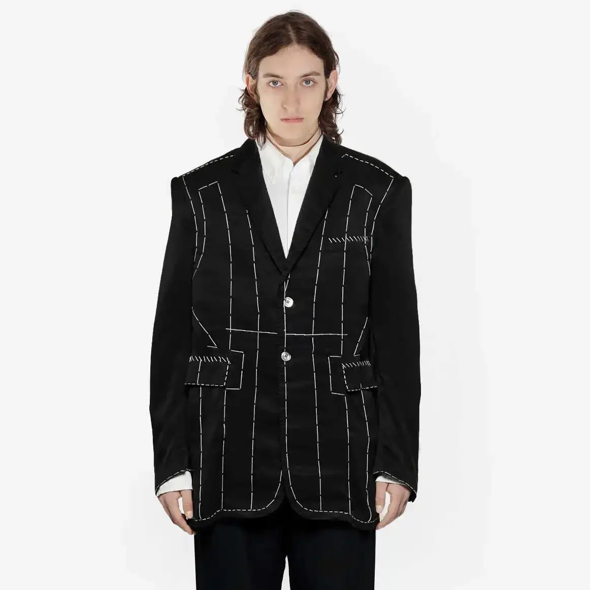 

YOJI OOAK CUPRO CUIT LORO Copper amine haute couture black lightweight general linen lined casual suit