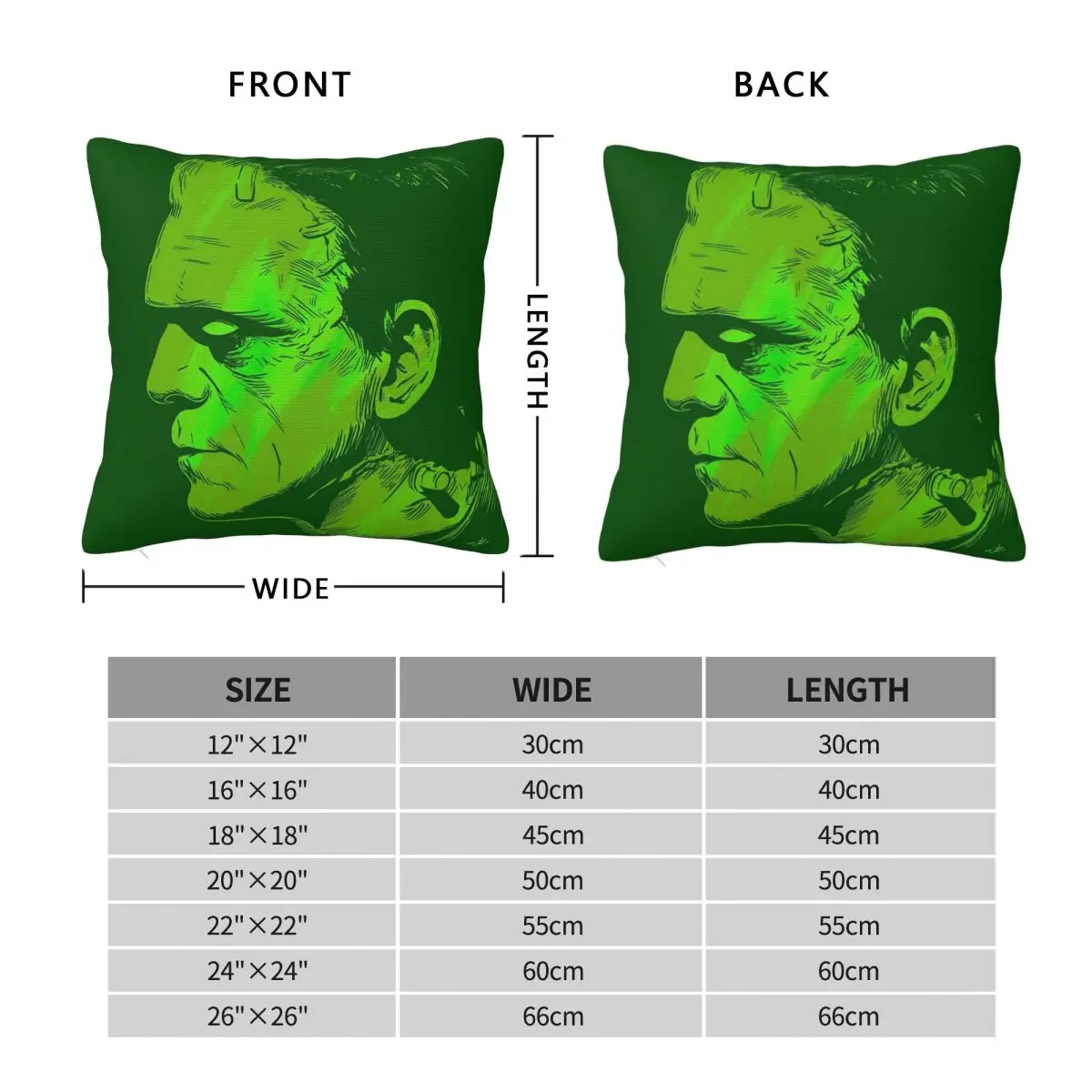 Frankenstein Universal Monsters Square Pillowcase Polyester Linen Velvet Pattern Zip Decor Sofa Cushion Cover