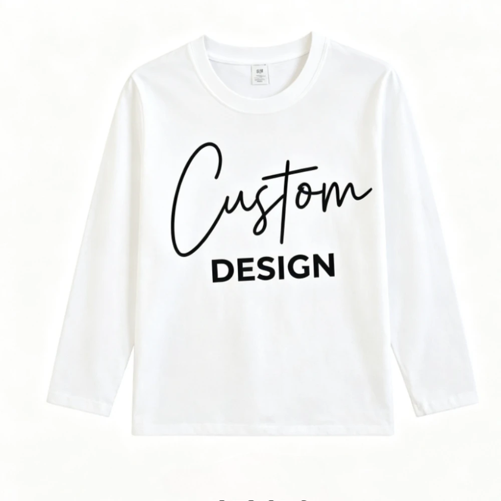 Cotton Diy Customize Printing Your Own Photo Photo Logo TShirt Premium Custom T Shirt Long Sleeve Women Famliy Team Tee Shirt