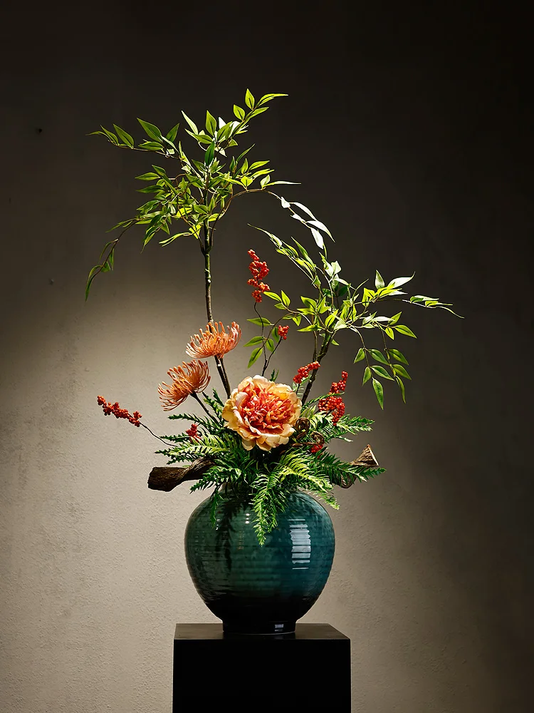 

Новая китайская ваза для цветов в стиле Слэцэр, высококачественный имитационный цветочный декор для дома, гостиной, отеля, B&B, в традиционном стиле Сун Д...