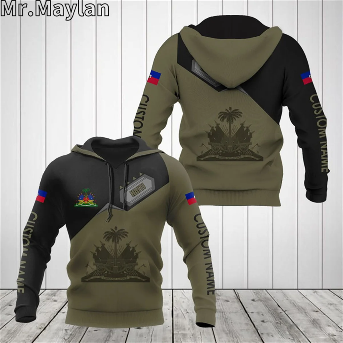 CUSTOMIZE HAITI COAT OF ARMS 3D Printed Jacket Men/women Hoodie Unisex Casual Streetwear Sweatshirts Pullover Sudadera Hombre-8