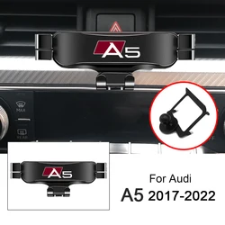 Car Mobile Phone Holder Air Vent Mounts Stand GPS Gravity Navigation Bracket For Audi A5 2008-2016 2017-2022 Accessories