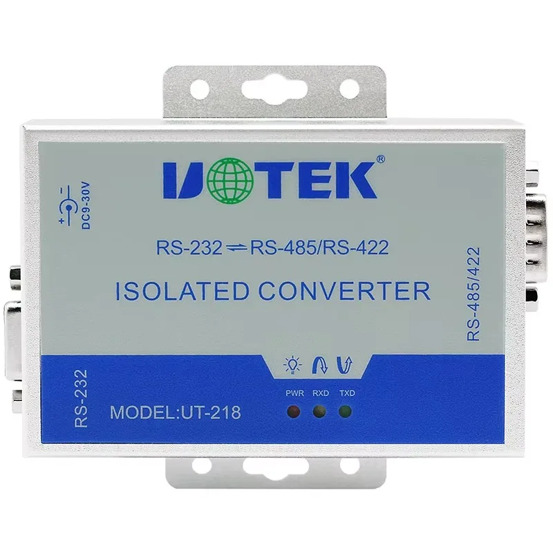 Industrial RS-232 to RS-485 RS-422 Converter DB9 Female to Male RJ45 Connector Isolated Adapter UT-218
