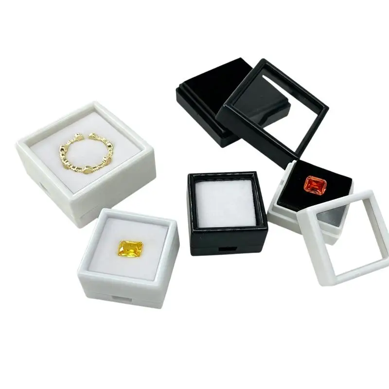 1 Stück Acryl Transparente Schmuck-Aufbewahrungsbox mit Schaumstoffpolster für Edelsteine, Diamanten und Schmuck – Detail 5