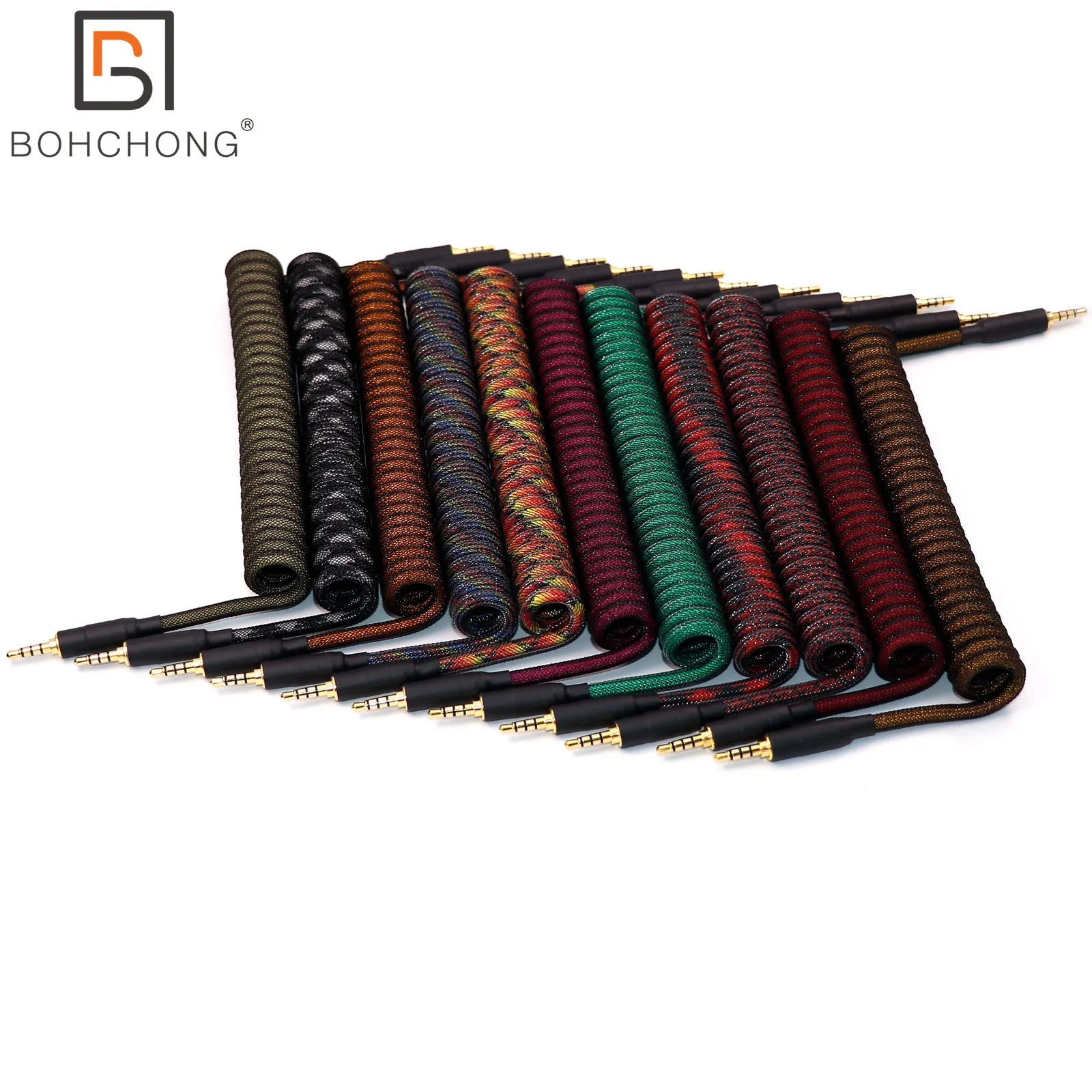 3.5mm Jack Straight TRRS Coil Spring Cable for Split Keyboard RODE Sc7 By VIDEOMIC Video Micro-type Mics Audio Cord Cables