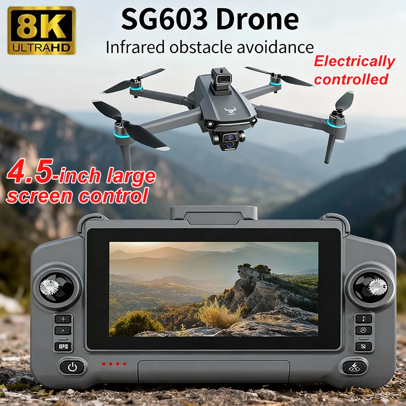 جديد SG603 RC Dron 8K المهنية 1080P زاوية واسعة HD كاميرا فرش مستشعر الأشعة تحت الحمراء طوي هليكوبتر WIFI FPV الطائرات بدون طيار دمى هدايا