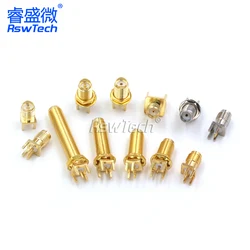 5PCS SMA SMA-KE PCB Female connector Striaght 28.5MM Female Jack Adapter Solder Edge PCB Mount RF Copper Connector Plug Socket