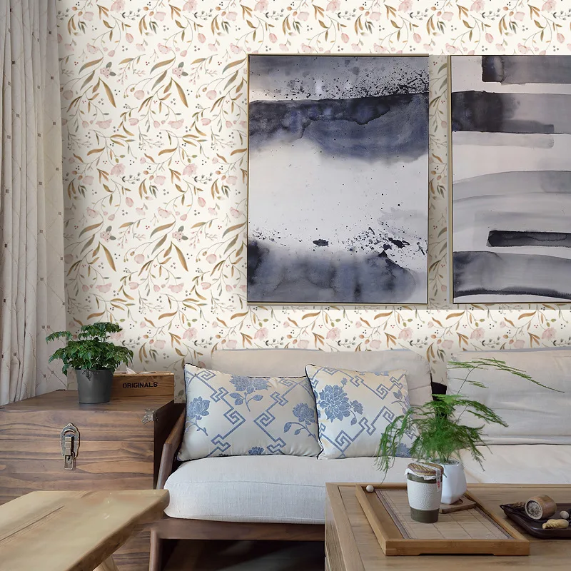 

Retro Floral Wallpaper Waterproof Wall Stickers Self Adhesive Removable For Wall Decor Home Decor Bedroom Accessories Room Decor