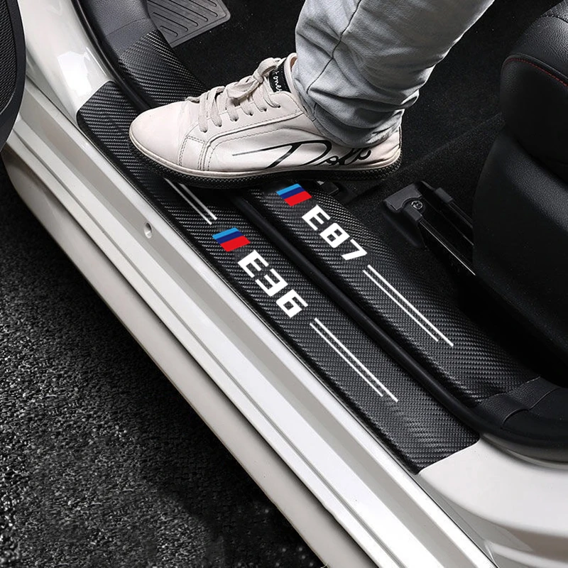 

Carbon Fiber Car Door Threshold Sticker Auto Trunk Protective Strip For BMW M Emblem E46 E36 E34 E90 F30 E60 F30 E53 E30 E92 E87