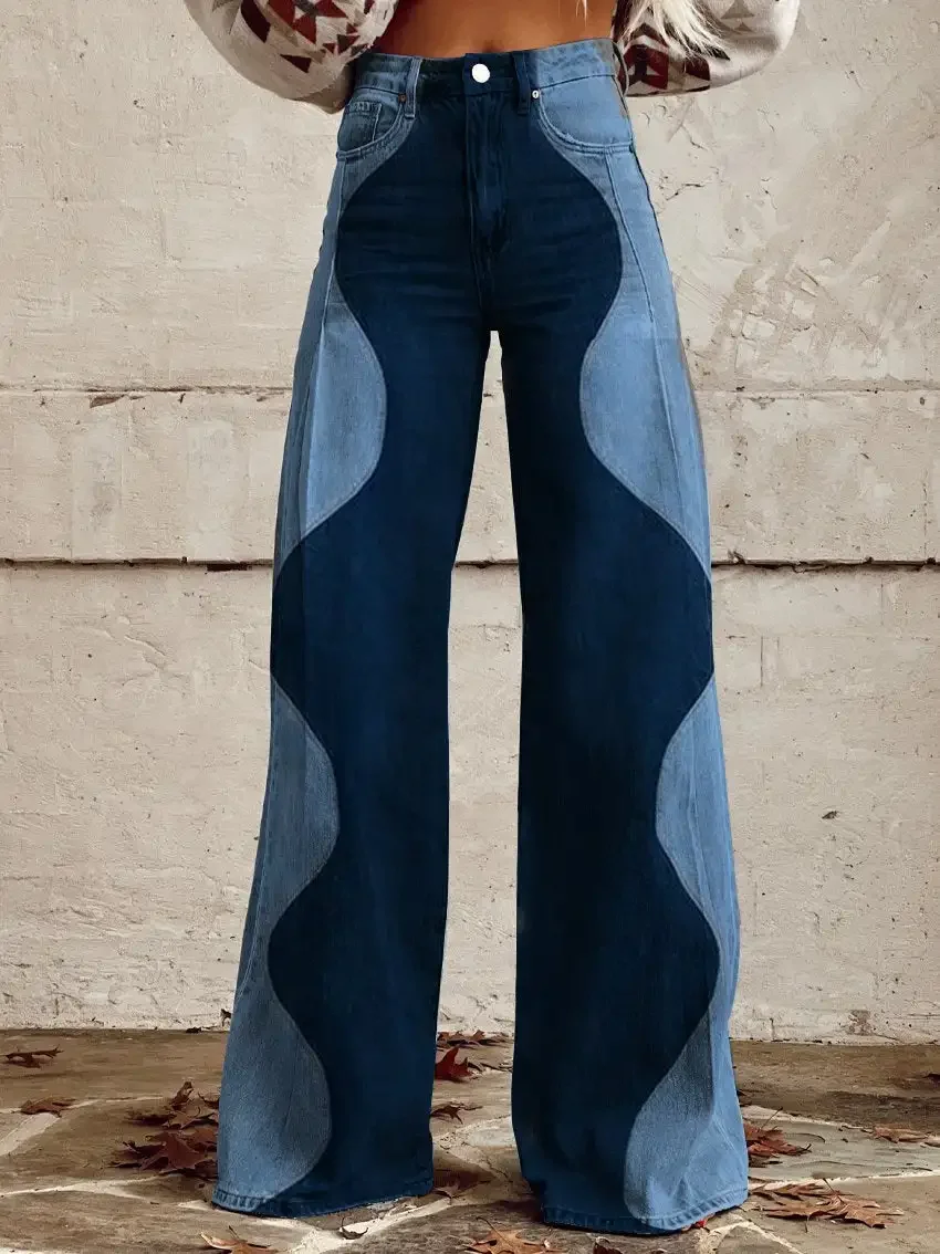 Pantalones informales de campana para mujer, pantalón retro con estampado 3D, S-3XL, nuevo estilo, gran oferta