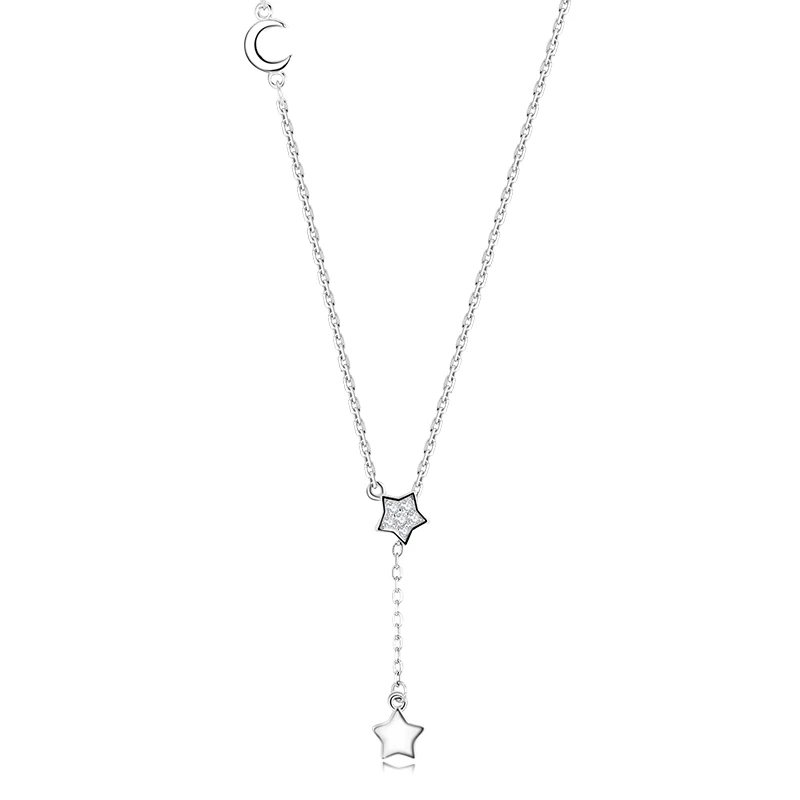 JIUHAO 925 Gioielli in argento sterling Oro rosa 3 colori Coppia squisita Amore Ciondolo Collana regalo Collana di gioielli Catena Accesso