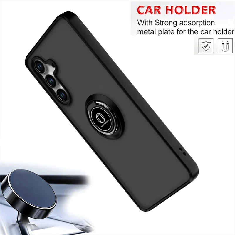 Para Samsung Galaxy M55 5G funda a prueba de golpes armadura transparente funda de teléfono para SamsungM55 M 55 2024 anillo magnético soporte contraportada