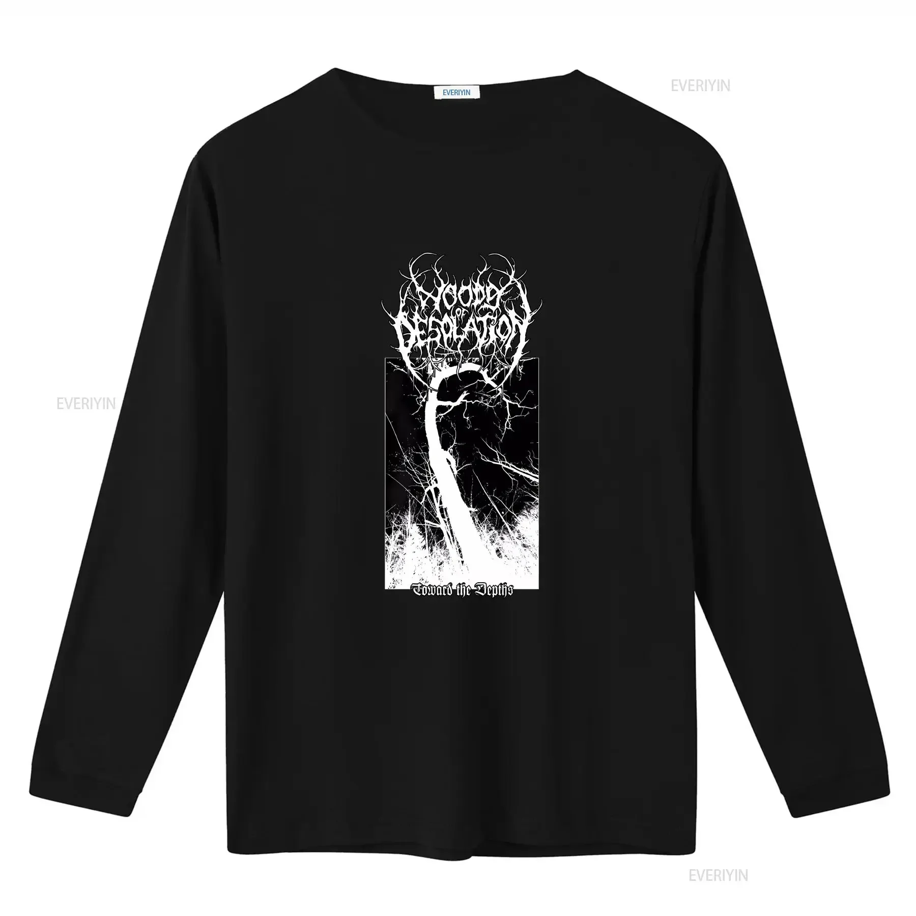 เสื้อยืดนัทว์วูดส์ออฟเดโซลิชั่น ทูเวิร์ดเดอะดีพส์ แบล็คเมทัล มิวสิค ไซส์ S-4XL วินเทจ ลุคสตรีทแวร์ผู้ชาย ผ้าสเตรช