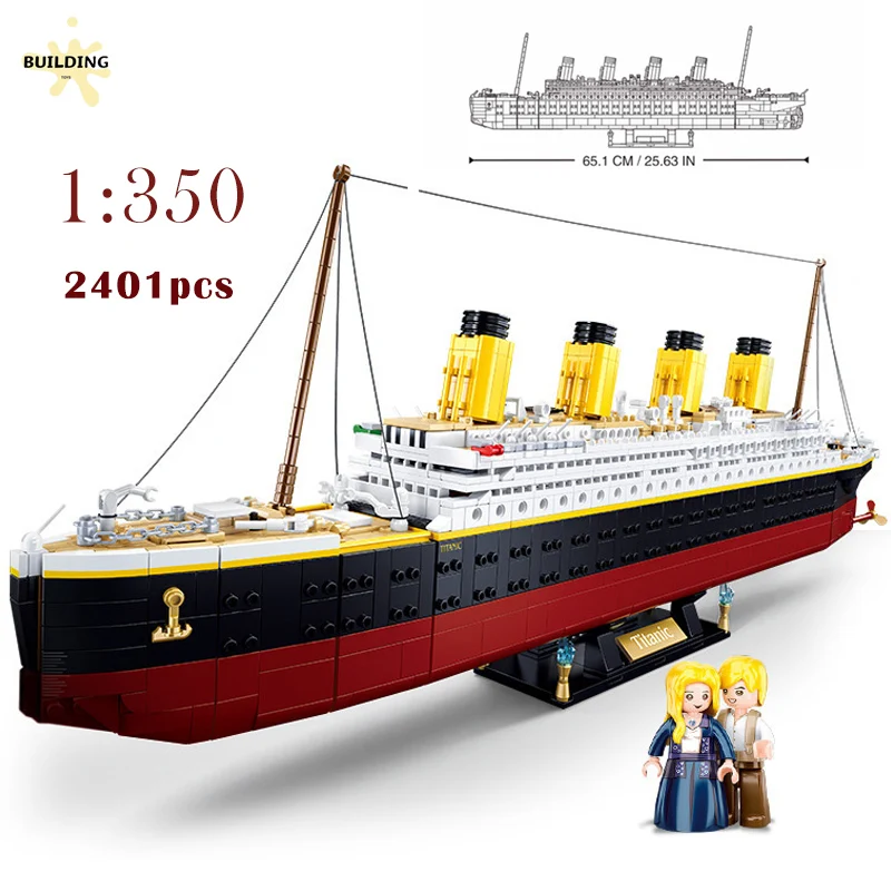 

1:350 Titanic Large Size Cruise Ship Model MOC Building Blocks City Titanic 10294 Romantic Moive Boat Figures Bricks Kids Toys