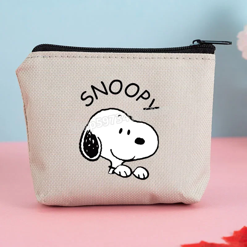 Snoopy Coin Purse Mini Bags Cute Anime Zipper Wallet Square Key Card Bag Kids Storage Pocket Pack Card Holder Girl Birthday Gift